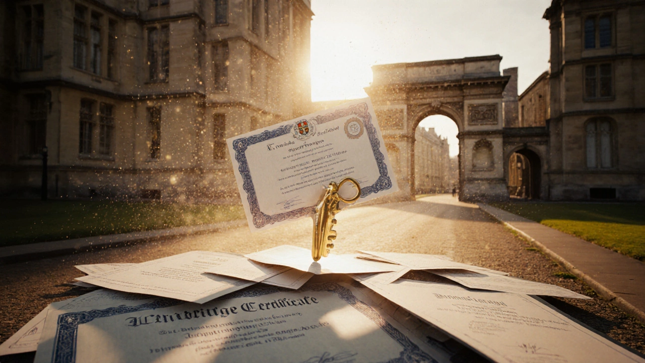 Golden C2 Proficiency certificate key leading to Oxford university gate